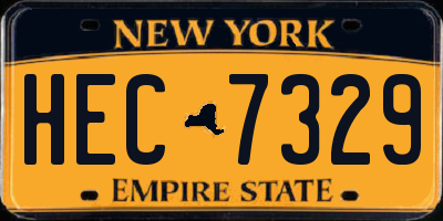 NY license plate HEC7329