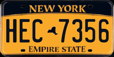 NY license plate HEC7356