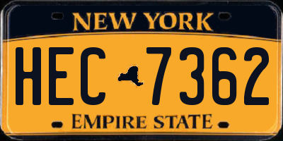 NY license plate HEC7362