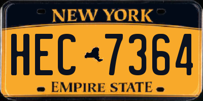 NY license plate HEC7364