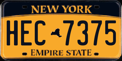 NY license plate HEC7375