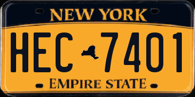 NY license plate HEC7401