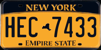 NY license plate HEC7433
