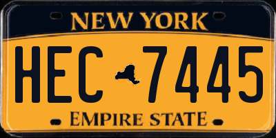 NY license plate HEC7445