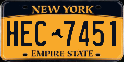 NY license plate HEC7451