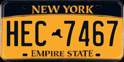 NY license plate HEC7467