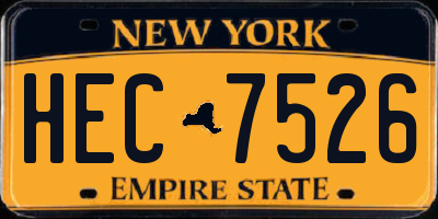 NY license plate HEC7526
