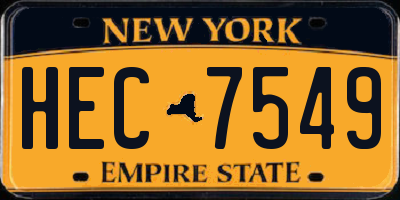 NY license plate HEC7549