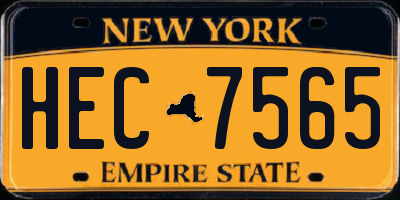NY license plate HEC7565
