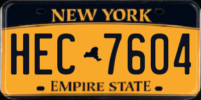 NY license plate HEC7604