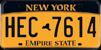 NY license plate HEC7614