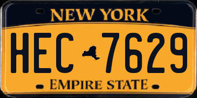 NY license plate HEC7629
