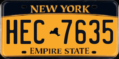 NY license plate HEC7635