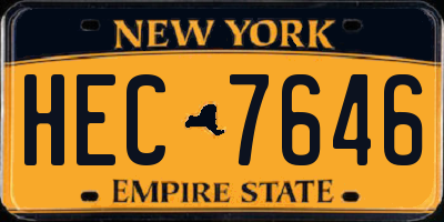 NY license plate HEC7646