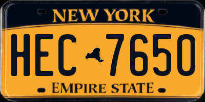 NY license plate HEC7650