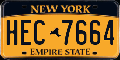 NY license plate HEC7664