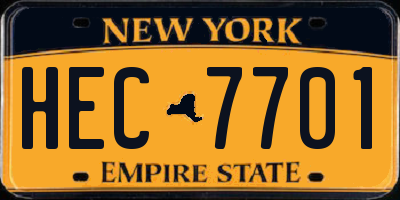 NY license plate HEC7701