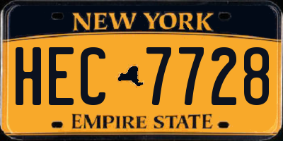 NY license plate HEC7728