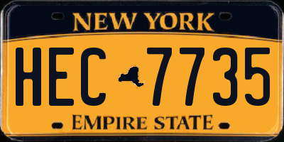 NY license plate HEC7735