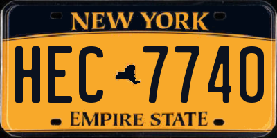 NY license plate HEC7740
