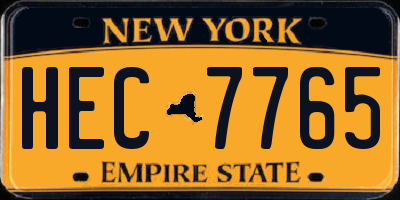 NY license plate HEC7765