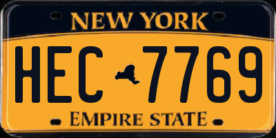 NY license plate HEC7769