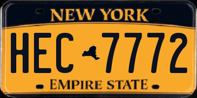 NY license plate HEC7772