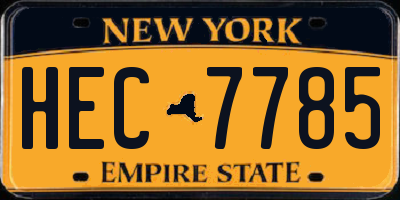 NY license plate HEC7785