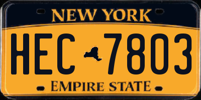 NY license plate HEC7803