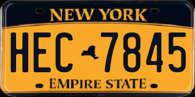 NY license plate HEC7845