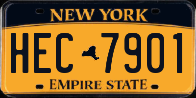 NY license plate HEC7901