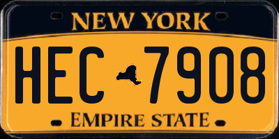 NY license plate HEC7908