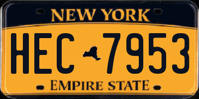 NY license plate HEC7953