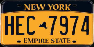 NY license plate HEC7974