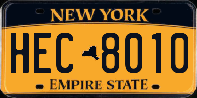 NY license plate HEC8010