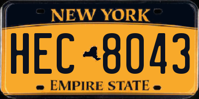 NY license plate HEC8043