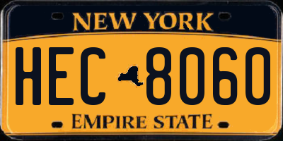 NY license plate HEC8060