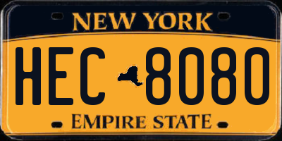 NY license plate HEC8080