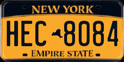 NY license plate HEC8084