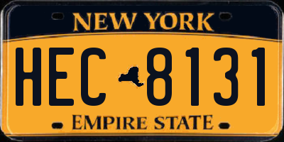 NY license plate HEC8131