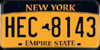 NY license plate HEC8143