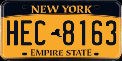 NY license plate HEC8163