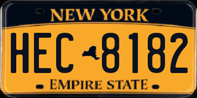 NY license plate HEC8182