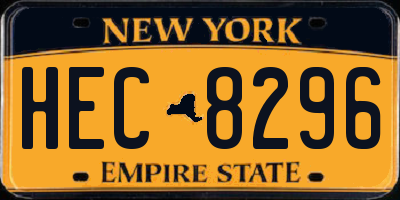 NY license plate HEC8296