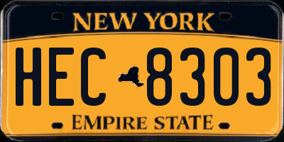 NY license plate HEC8303