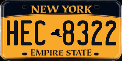 NY license plate HEC8322