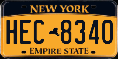 NY license plate HEC8340