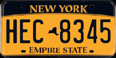 NY license plate HEC8345