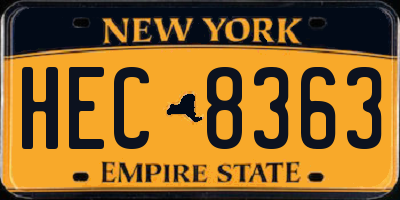 NY license plate HEC8363