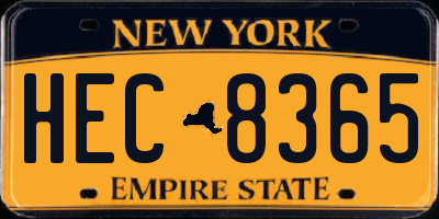 NY license plate HEC8365